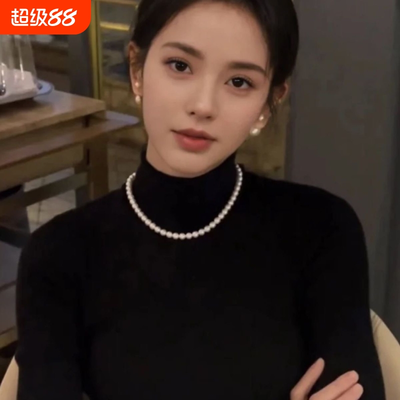 施家珍珠项链女士锁骨链ins轻奢小众高级2024新款珍珠项链长款