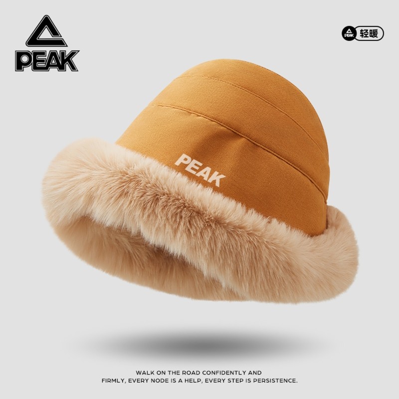 匹克冬季加绒帽子女士防风防寒户外骑车渔夫帽保暖加厚显脸小盆帽
