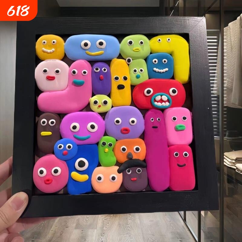小红书同款黏土画框超轻表情包全套材料包手工DIY工具24色12色