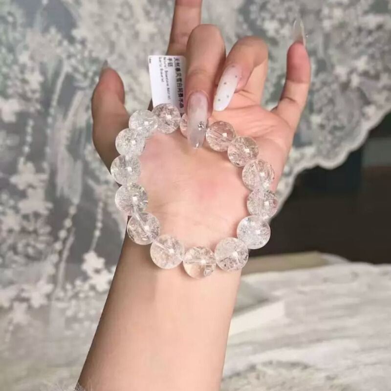 天然暴风雪白阿塞手链图片