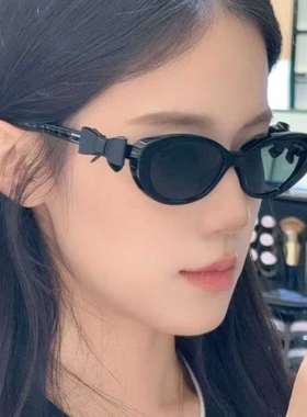 蝴蝶结猫眼太阳眼镜女9181小香风辛芷蕾同款时尚遮阳墨镜防紫外线