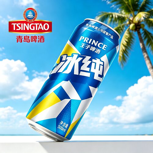 青岛啤酒王子冰纯500ml*12罐