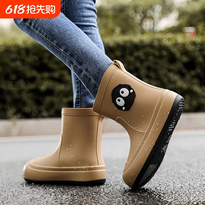 雨鞋女款2026新款成人水鞋防水防滑中筒雨靴外穿耐磨套脚亲子儿童