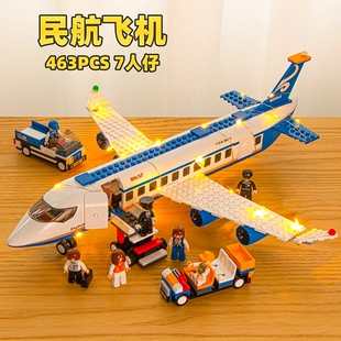 2025新款积木航空客机载人民航飞机模型儿童益智男孩拼装玩具礼物
