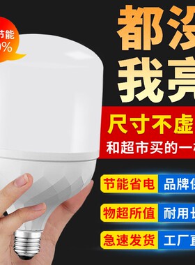 超亮LED灯泡E27家用节能灯白光工厂车间照明大功率球泡控制护眼