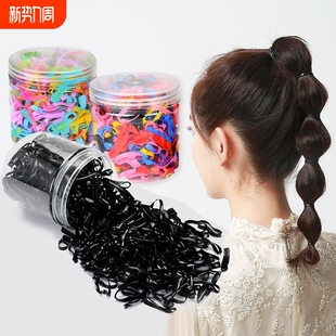 加厚一次性皮筋女高弹力发圈扎头绳不伤发加宽儿童不缠发黑色缠头