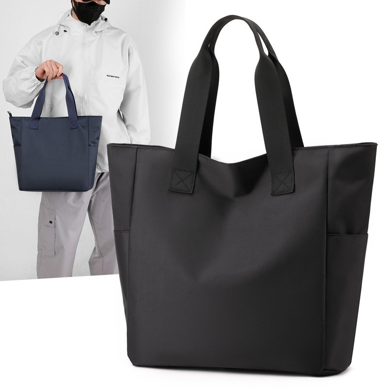 大容量男包轻便休闲尼龙布包简约百搭单肩包商务通勤电脑包手提包