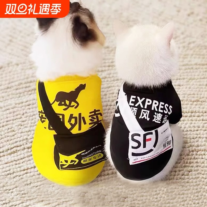 网红同款宠物猫咪衣服背包款搞怪狗狗可爱卫衣幼猫布偶金渐层两脚