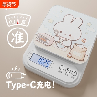 2025新款电子秤厨房家用小型高精度精准台秤烘焙克重克称克数小秤