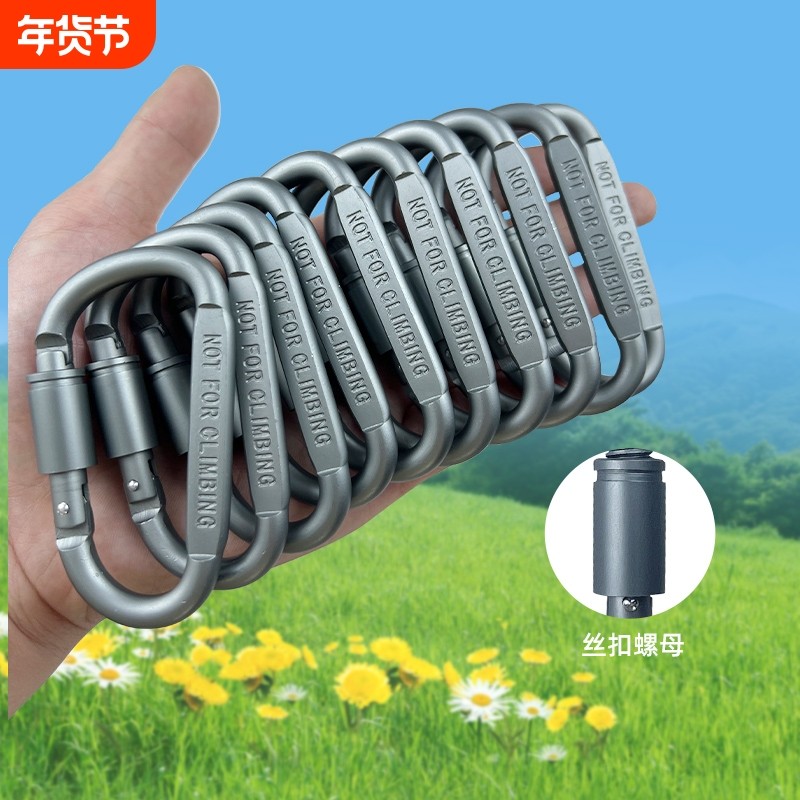 d型风绳挂扣环锁扣户外安全露营装备卡扣勾钥匙登山扣快挂钩旅行,户外/登山/野营/旅行用品,挂扣,淘宝优惠券,粉丝福利购,淘宝优惠卷