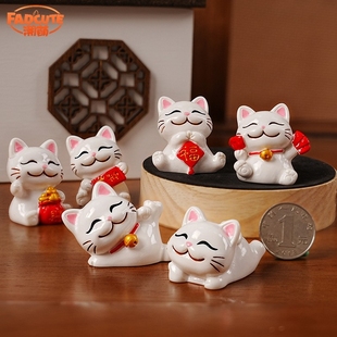 2025车载桌面新品 饰品可爱解压礼物家居 工位小摆件办公室招财猫装