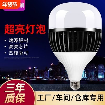 鳍片球泡aled大功率球泡螺口灯泡车间工厂节能工矿灯e27黑色灯