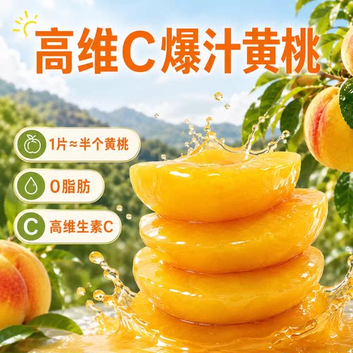 西域美农爆汁黄桃300g桃子水果0脂高维生素C独立包装非黄桃罐头