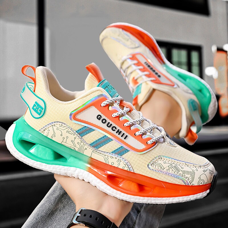 时尚蜘蛛王运动鞋男款秋季休闲2026新款男鞋青少年减震跑步鞋子增