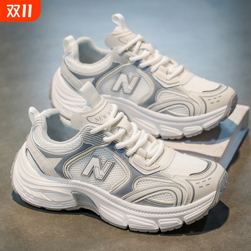 新百伦秋季新款男鞋厚底增高老爹鞋小白鞋女鞋跑步运动百搭休闲鞋