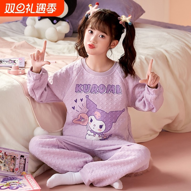 2025新款卡通长袖母女亲子装儿童睡衣女童可爱春秋冬季家居服套装
