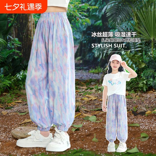 新款长裤中大童夏季休闲裤防蚊裤