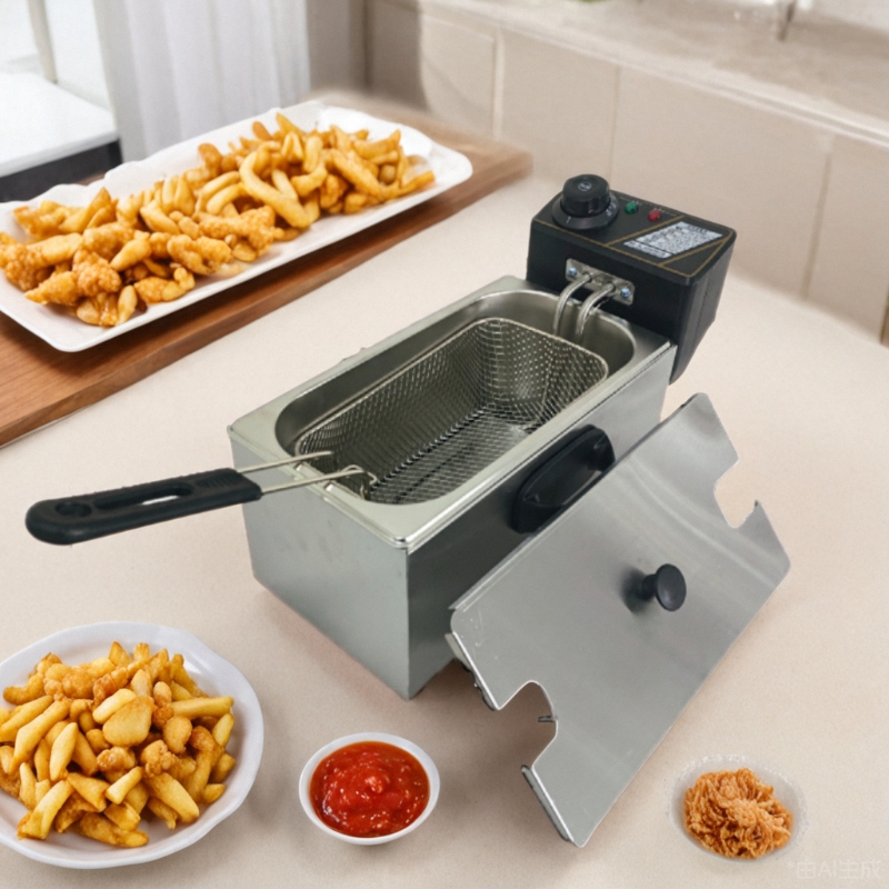 油炸锅家用炸薯条机油炸炉商用电定时油炸机小炸锅摆摊炸串锅