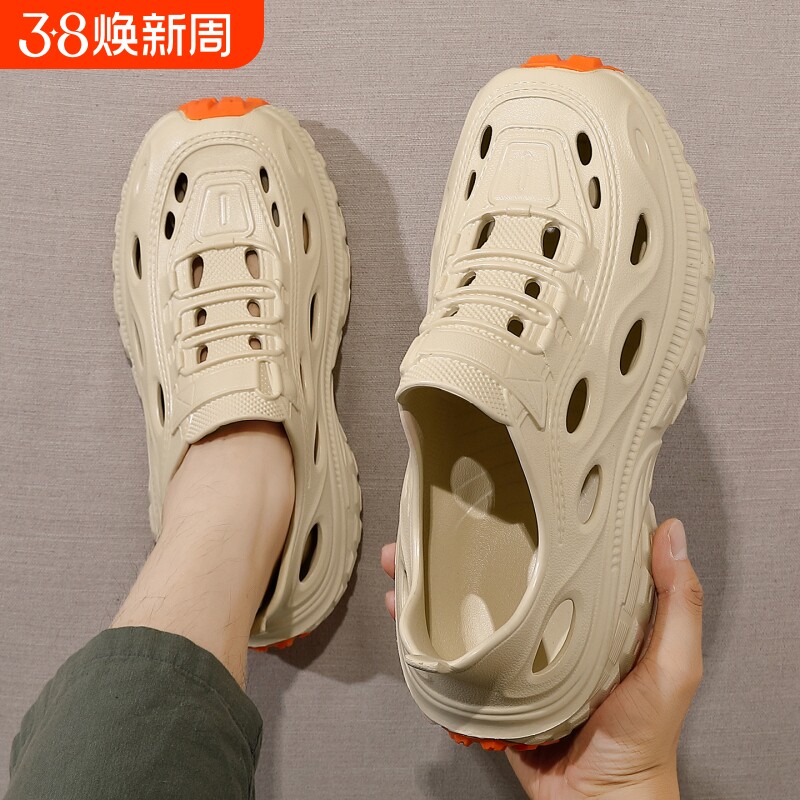 男士洞洞鞋夏季开车厚底防滑防臭透气凉鞋沙滩户外外穿溯溪鞋男款