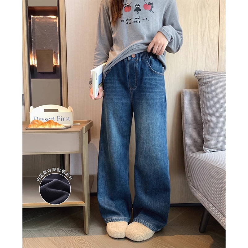 女童秋冬休闲牛仔直筒裤