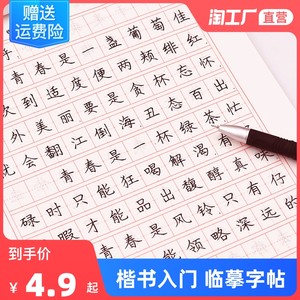 钢笔楷书字帖常用字高中成人学生正楷硬笔临摹练字帖成年初中小大学生女生字体漂亮男生手写书法练字本5000字基础入门控笔初学者用