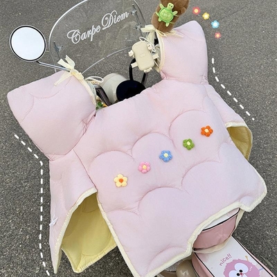 电动车挡风被冬季加绒加厚可爱女士高级感2025新款小型双面防水