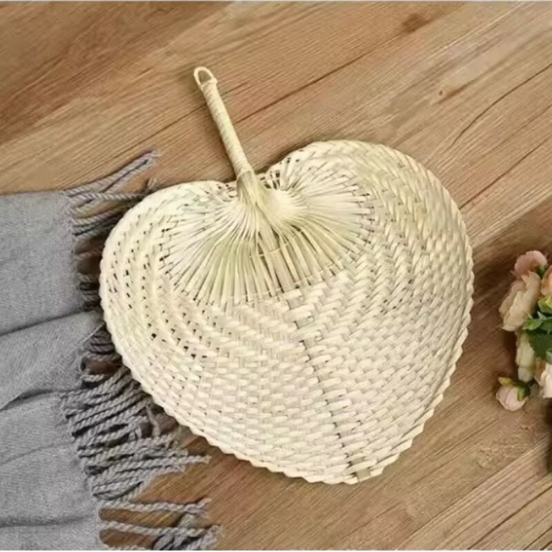 纯手工特色桃形竹编扇子夏季扇文艺纳凉蒲扇小清新创意手摇扇