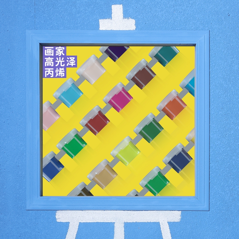 丙烯颜料套装防水防晒不掉色儿童涂鸦无毒可水洗纺织彩绘画油画diy手绘墙聚丙烯小支盒装专用手印染料风琴本