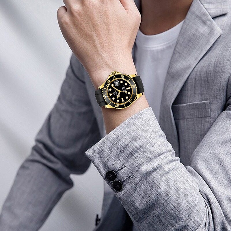 Sungoder瑞士潜水商务瑞士进口防水夜光时尚全自动机械男士手