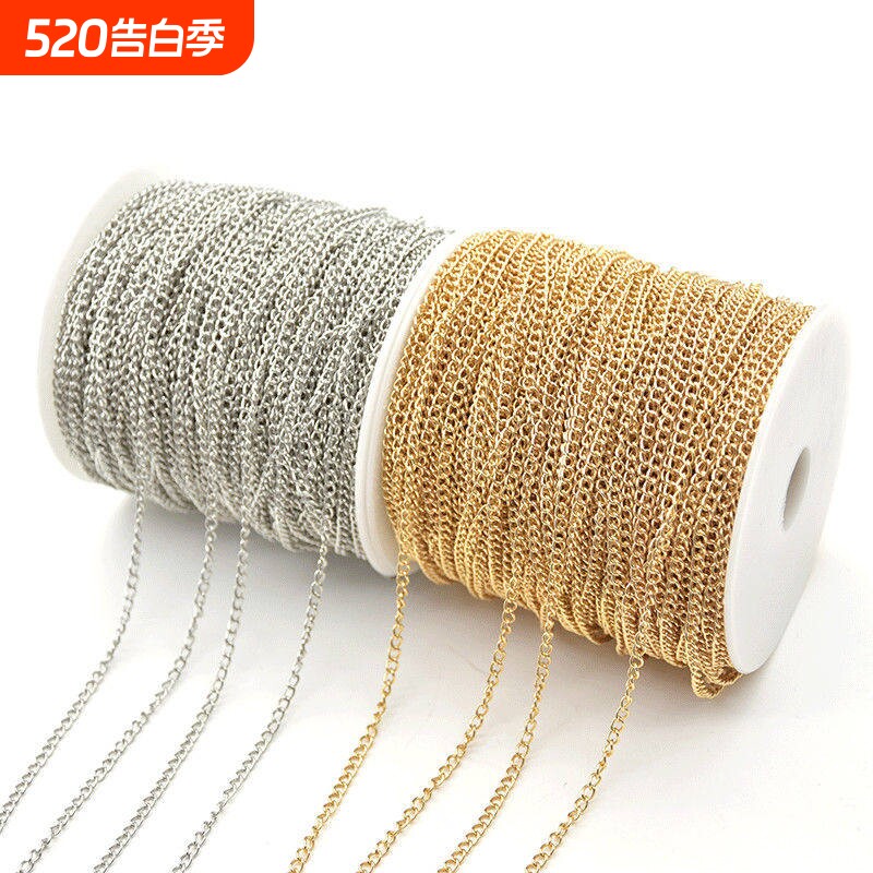 DIY手工饰品配件铁质加密链延长链条尾链古风服饰手链材料3*4m