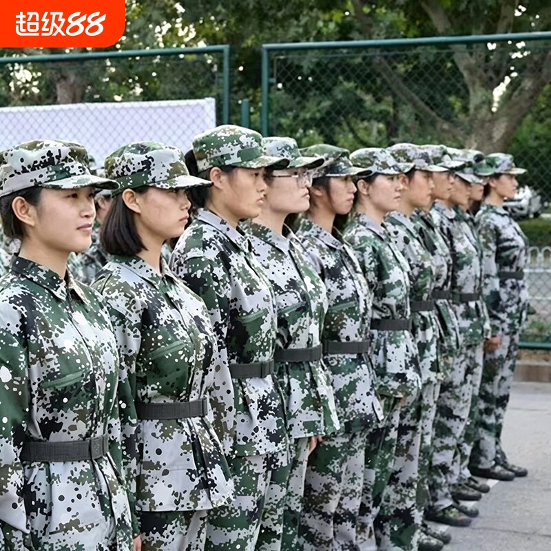 军训服装套装男迷彩服套装女夏季初高中大学生绿色军训服透气速干图片