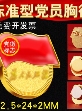 标准款党员佩戴胸针双大磁铁单面大磁吸冬季款羽绒外套不易掉胸徽四季别针强磁徽章蝴蝶扣