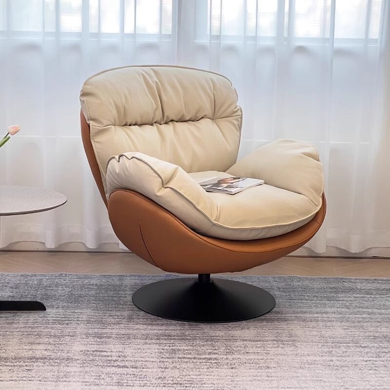 现代简约单人蛋壳椅沙发客厅家用懒人椅设计师复古休闲旋转沙发椅