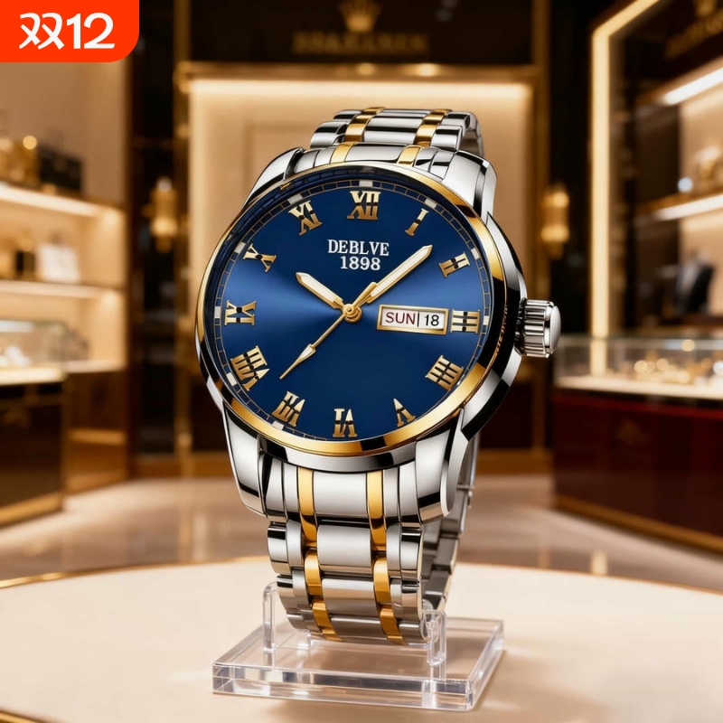 瑞士同款青少年初高中学生手表男款简约潮流全自动机械防水石英表