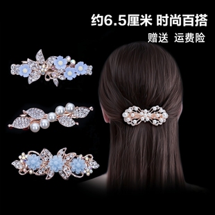 發(fā)夾頭飾蝴蝶結夾子女后腦勺媽媽發(fā)卡中號橫夾彈簧夾水鉆頂夾星星