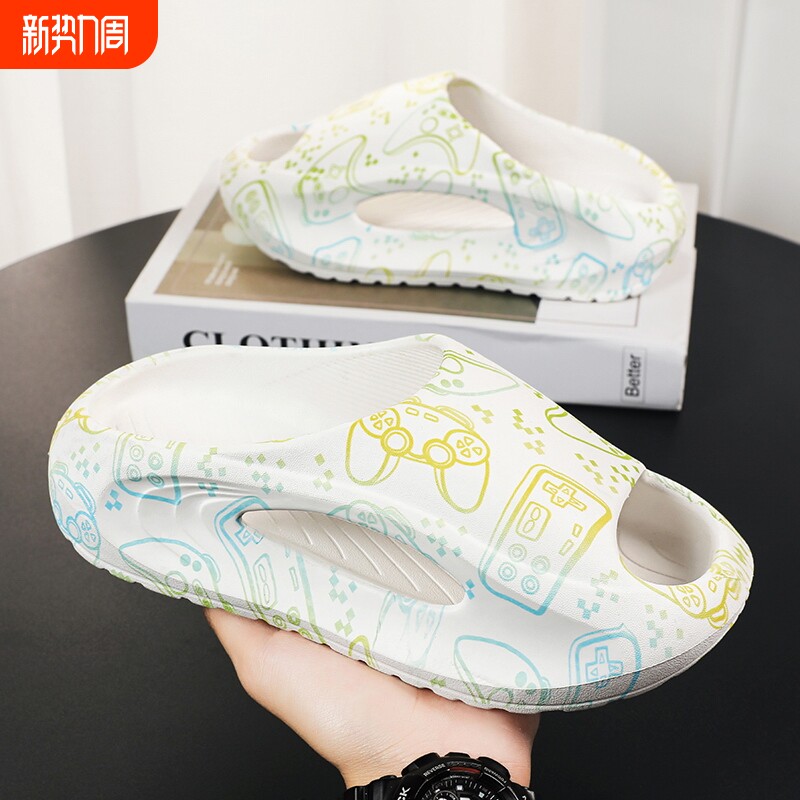 儿童踩屎感拖鞋男童2025潮中大童外穿软底一字拖宝宝室内防滑男孩