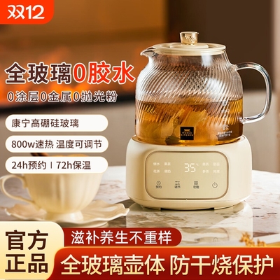康宁养生壶1L全玻璃炖煮一体小型办公室花茶一人小型多功能养生壶