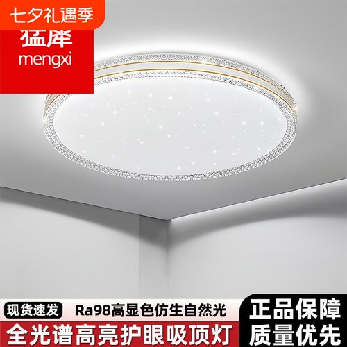 新款led吸顶灯卧室灯简约现代圆形客厅高级感主卧室房间灯具语音