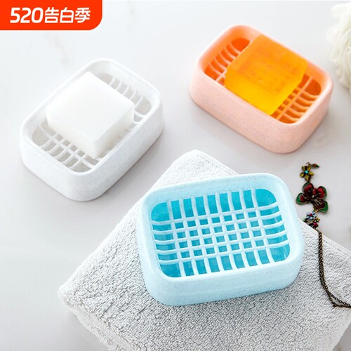 免打孔快速沥水双层肥皂盒塑料