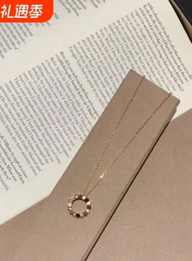 轻高质量奢小众设计蜂巢项链女镀18K玫瑰金锁骨蜂窝吊坠女白金