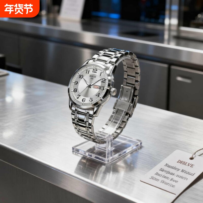 正品瑞士全自动非机械表手表男士学生韩版时尚潮双日历防水表夜光