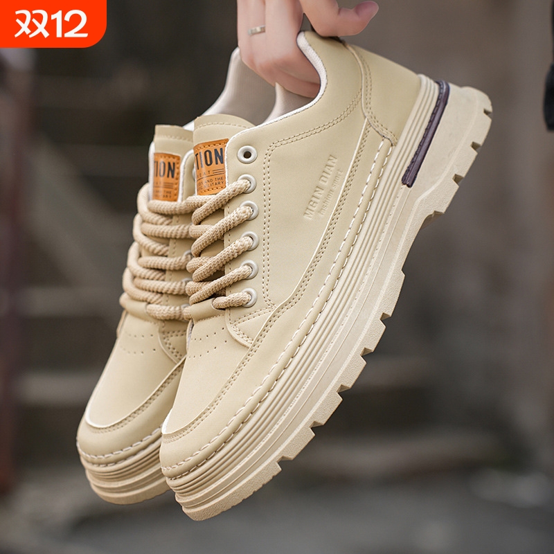 品牌断码秋季男鞋新款马丁靴男士潮流百搭厚底皮鞋小白鞋运动休闲