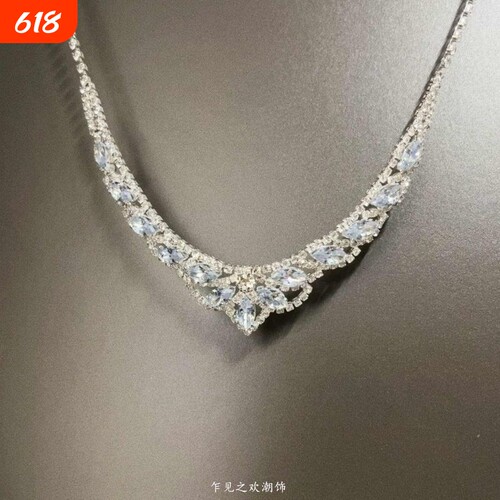 Vintage古着BanquetStarRiver项链气质高级感轻奢锁骨链女流苏
