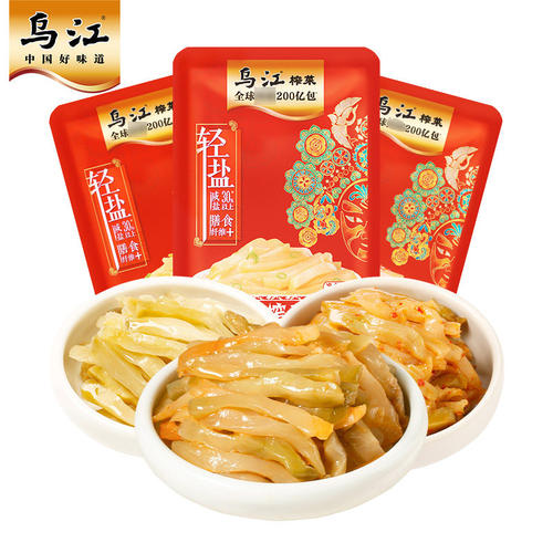 乌江榨菜30g*5袋微辣/清淡/鲜脆榨菜丝咸菜开味下饭菜YLS