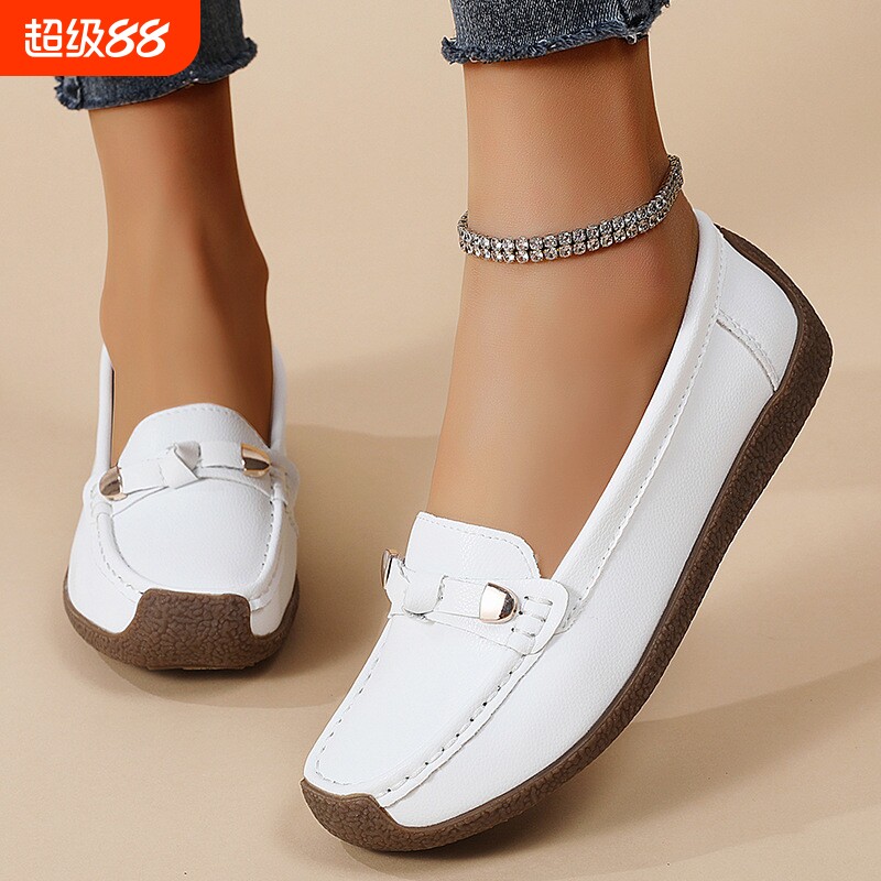 意尔康心选豆豆鞋女2026夏浅口平底棉鞋百搭防滑软底妈妈休闲单鞋