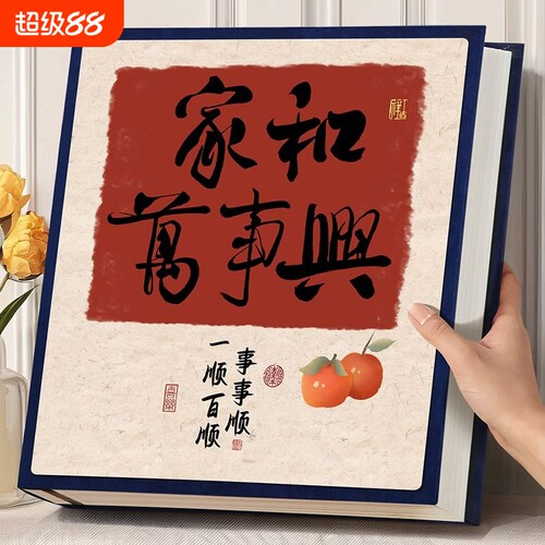 相册收纳本混合尺寸麂皮绒插页式