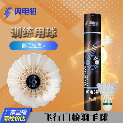 闪电貂6号羽毛球 俱乐部球馆新手训练必备进阶比赛口粮球稳定好打