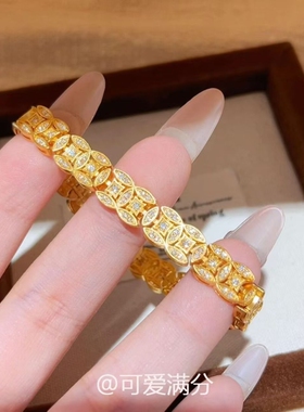 「八方来财」千金感爆闪金色铜钱手链新中式精致时尚气质新年手饰