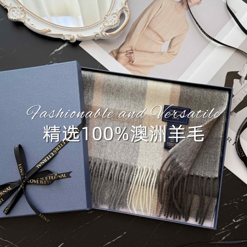 围巾2025尖货英国100%澳洲羊毛格子女冬季学生百搭男保暖情侣围脖
