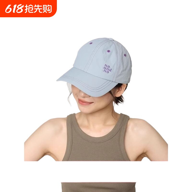 轻薄速干帽子字母棒球帽夏季新款防晒遮阳女款夏天户外蓝色鸭舌帽